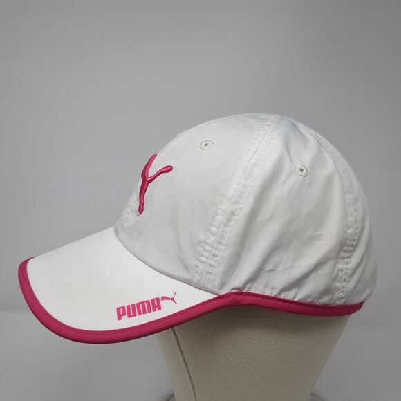 Puma Snapback Baseball Cap White One Size Adjustable Embroidered Vented Holes - Picture 3 of 11